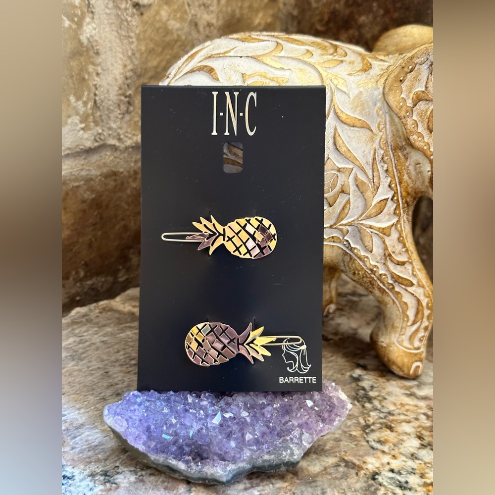INC Gold Pineapple Barrett Set
